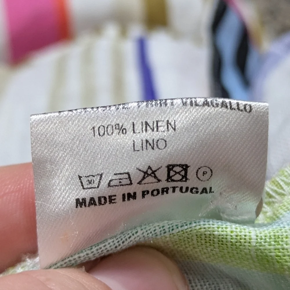 Vilagallo Colorful Striped Sleeveless Linen Button Up Top 44 - Picture 6 of 7